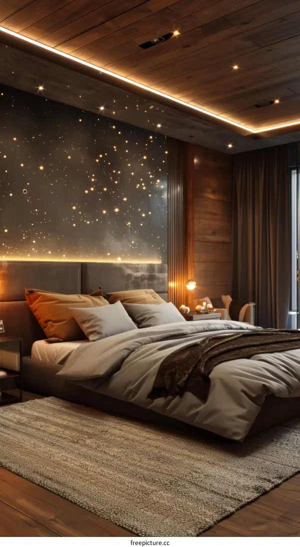 Modern Luxurious Bedroom Interior Design Illustration