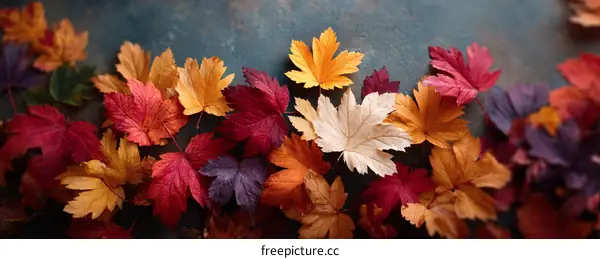 Autumn Leaves on a Dark Background