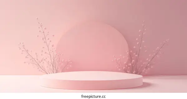 Pink Minimalist Product Display Stage