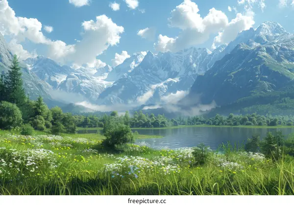 Tranquil Mountain Lake in a Picturesque Valley