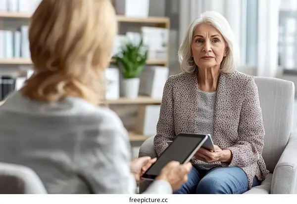 Consultation Between Two People in a Consultation Room