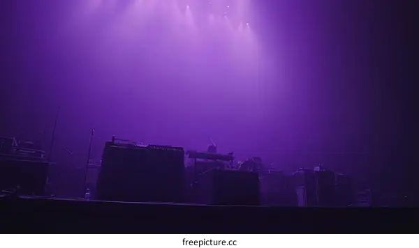 Purple Stage Lighting and Equipment Silhouette