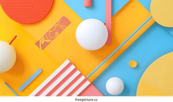 Abstract Background with Geometric Shapes and Colorful Patterns