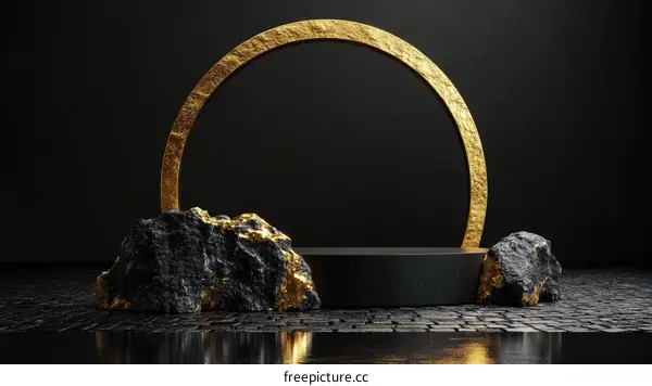 Luxury Black and Gold Minimalist Product Display