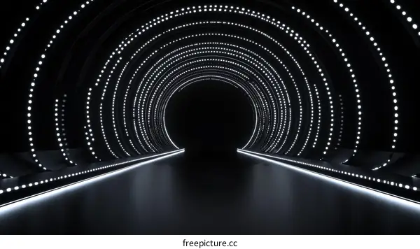 Abstract Futuristic LED Tunnel Design