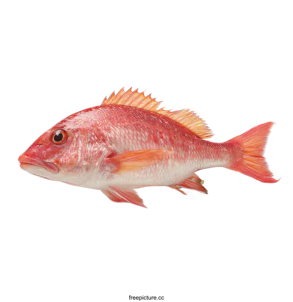 [Transparent Background PNG]Fresh Red Fish with Green Leaves