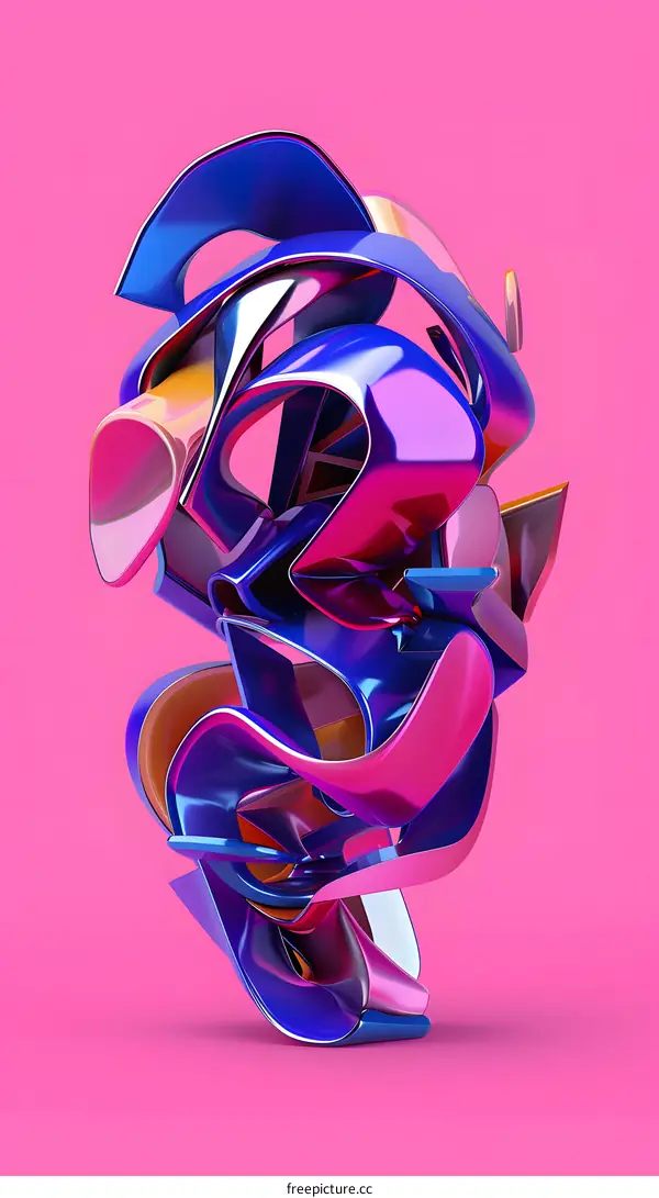 Abstract 3D Colorful Geometric Shapes Design