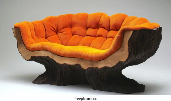 Unique Wooden Tree Stump Sofa Design