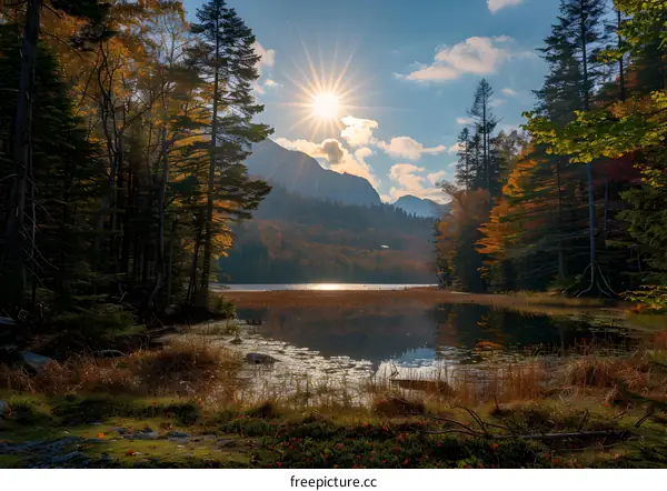 Autumn Lake Sunset Serenity