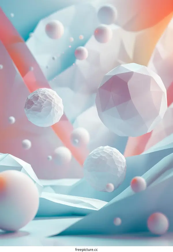 Pink and blue pastel abstract polygonal shapes background