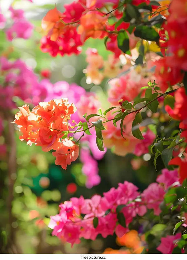 Bougainvillea Flowers Blooming in the Sunlight