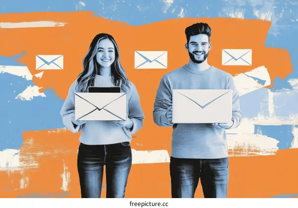 Email Communication  Modern Illustration