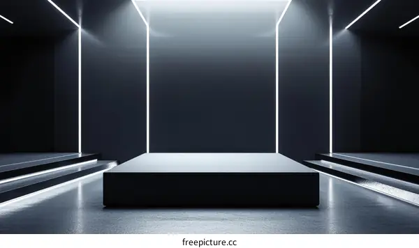 Modern Minimalist Empty Showcase Stage
