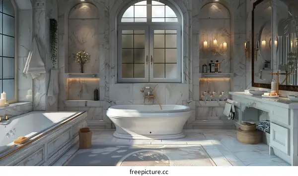 3D European style bathroom render