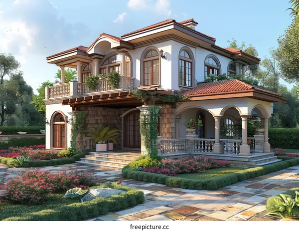 Luxury European Style Mansion Exterior Design