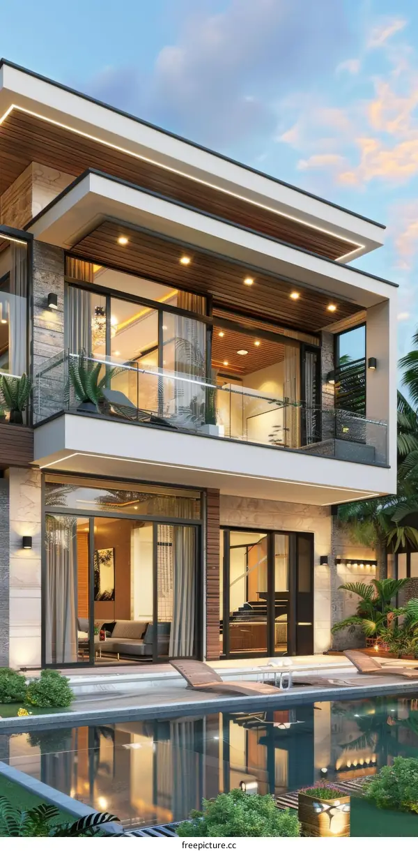 Modern House Exterior with Swimming Pool