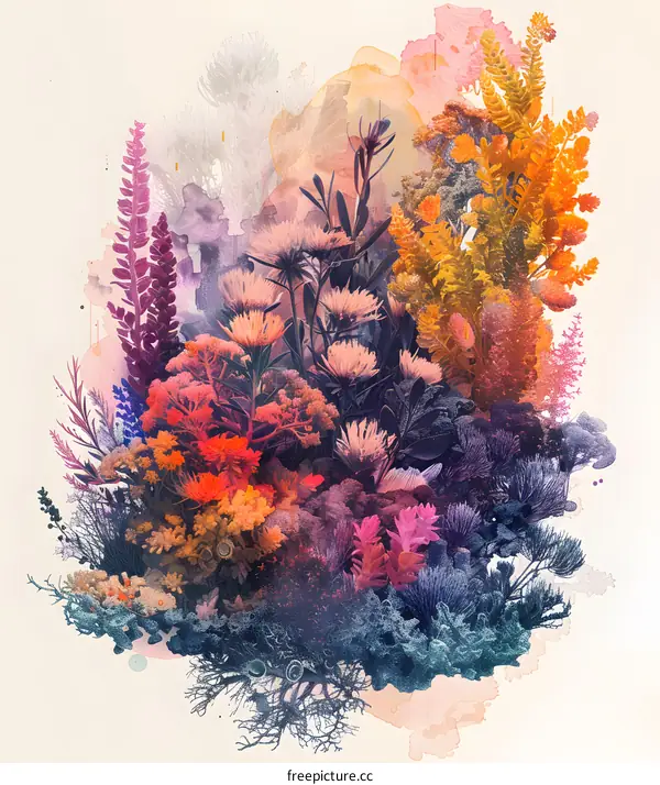 A Watercolor Dream of Floral Fantasy