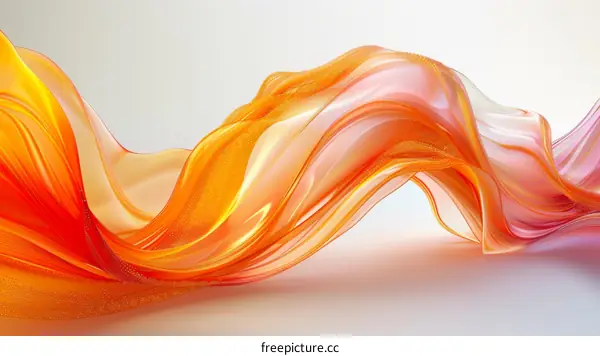 Orange and pink translucent wave