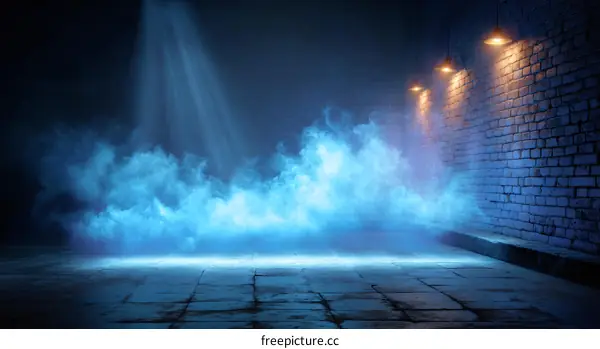 Moody Blue Alleyway Scene Illustration