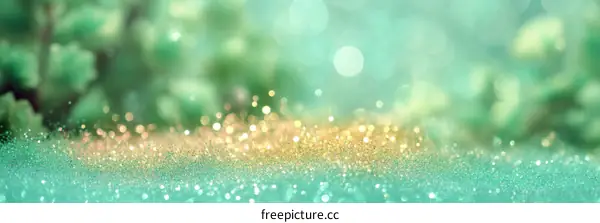 Emerald Green and Gold Glitter Background