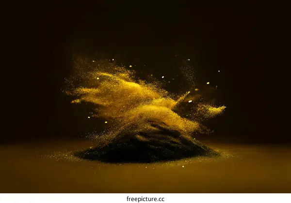 Golden Dust Explosion Abstract Background