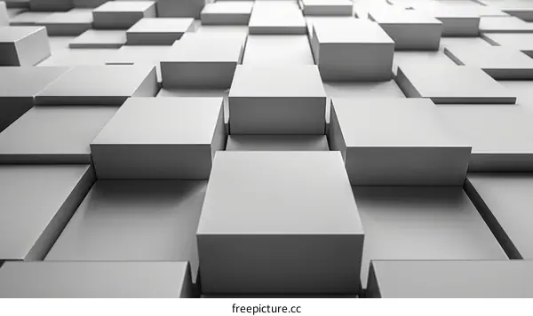Modern Composition of Gray Cubes