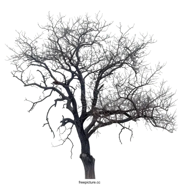 [Transparent Background PNG]Bare Tree Branches Against White Background