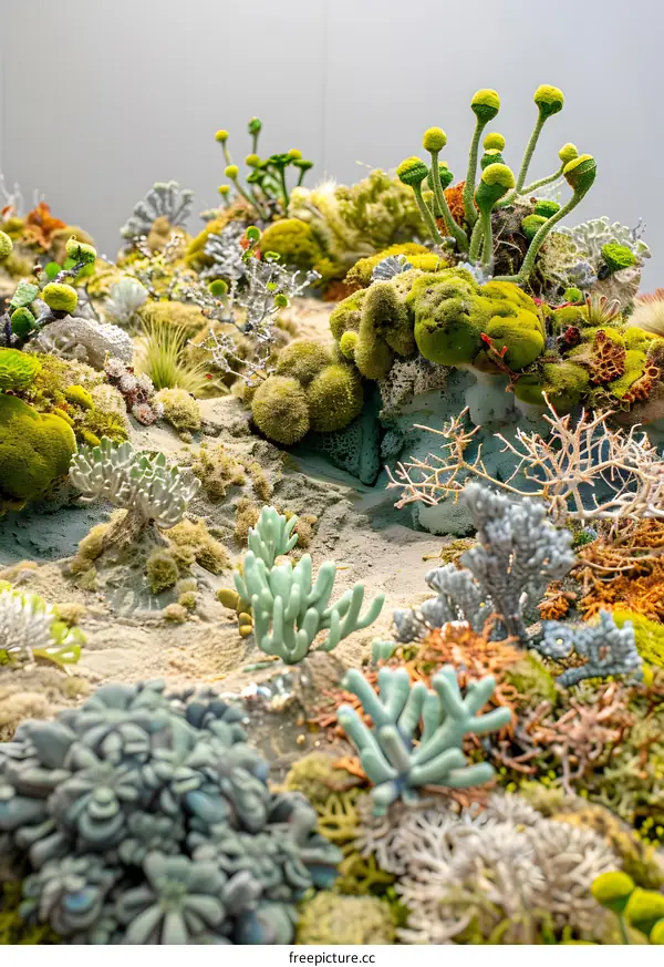 Close Up Of Green And Yellow Coral Reef