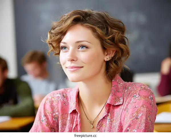 Female Student in a Classroom Setting
