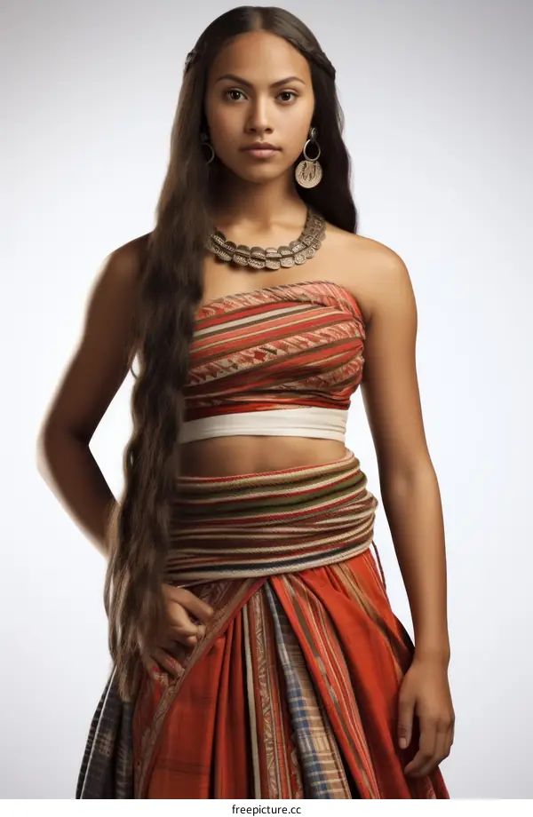 portrait of a young filipina woman in traditional filipino dress