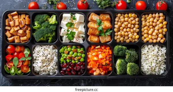 A Variety of Healthy Foods in Plastic Containers.