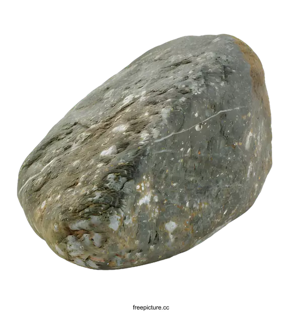 [Transparent Background PNG]Closeup of a Single Gray Rock Isolated on White Background