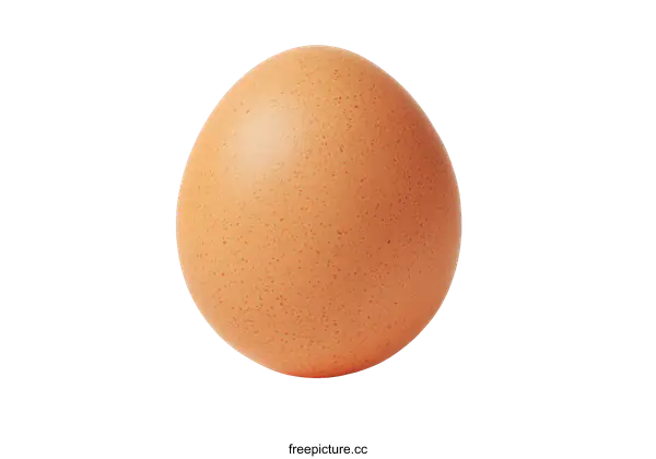 [Transparent Background PNG]Single Brown Egg Isolated on White Background