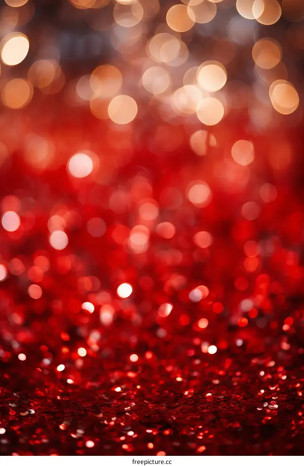 Red and white bokeh glitter texture background