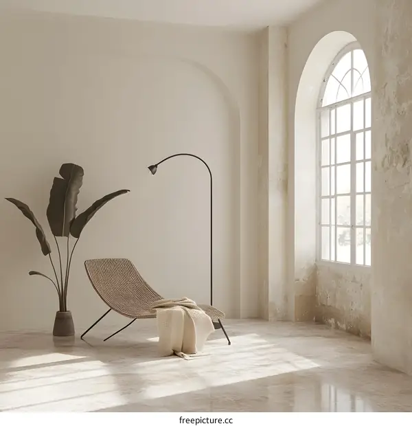 Minimalist Lounge Chair in a Modern Living Room