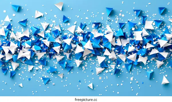 Blue and white geometric shapes