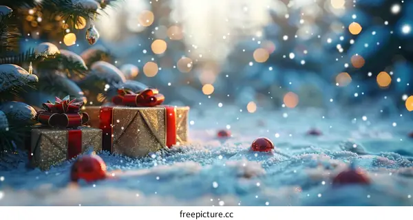 Winter Wonderland Christmas Gifts Scene