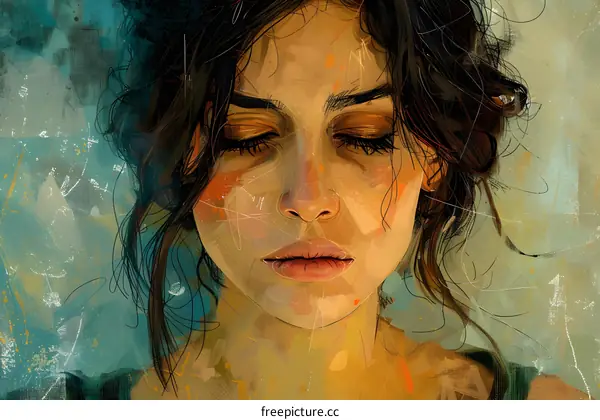 Abstract portrait of a young woman