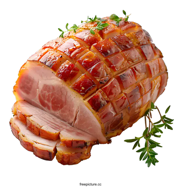 [Transparent Background PNG]Roasted Pork Ham with Thyme