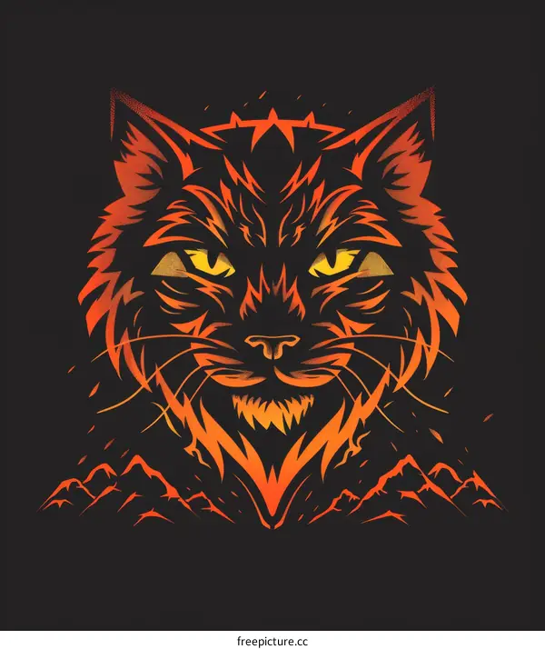 fierce orange cat illustration