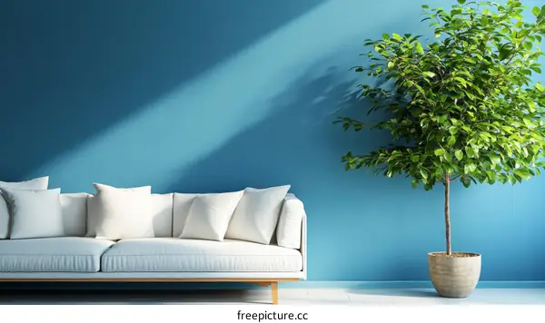 Modern Living Room Interior Design with Plants