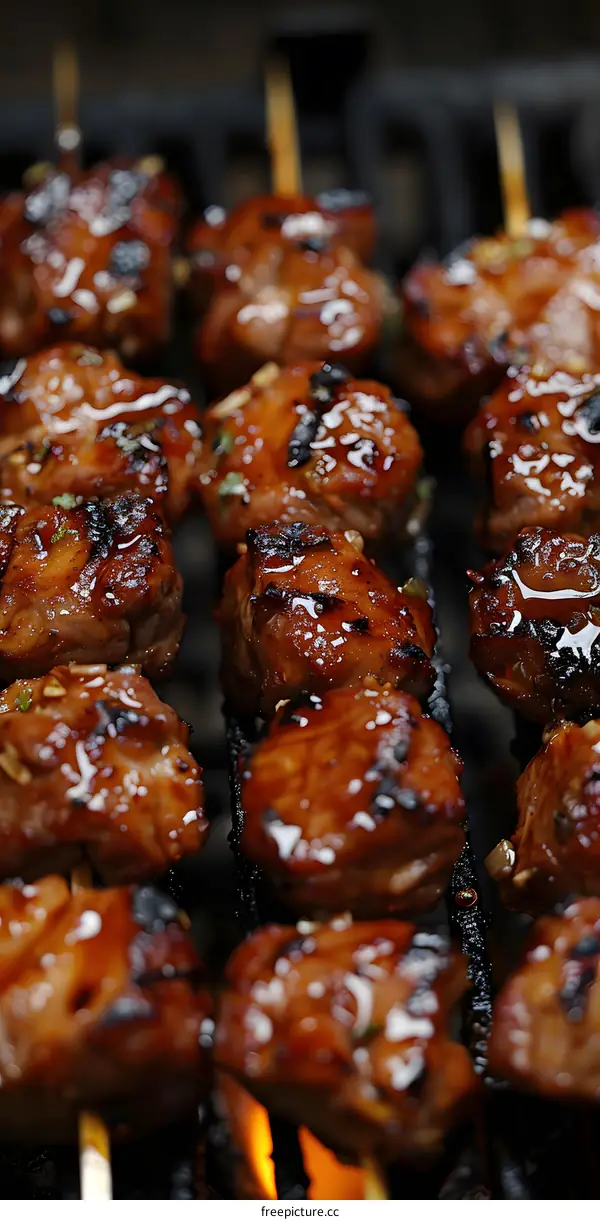 Grilled Chicken Skewers on the Grill
