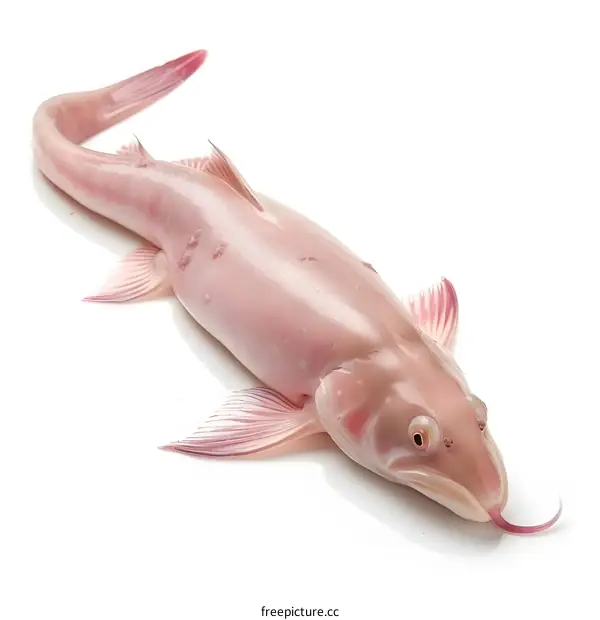 Fresh pink catfish on white background