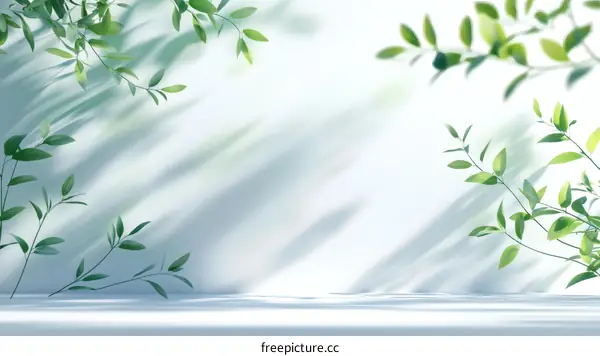 Fresh Green Leaves Natural Background