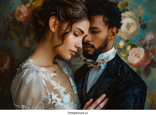 Portrait of a young couple in love