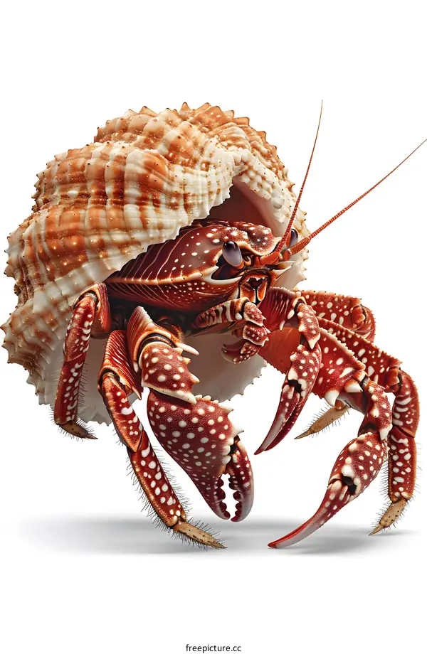 Strawberry Hermit Crab in Seashell