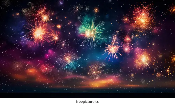 Fireworks light up the night sky