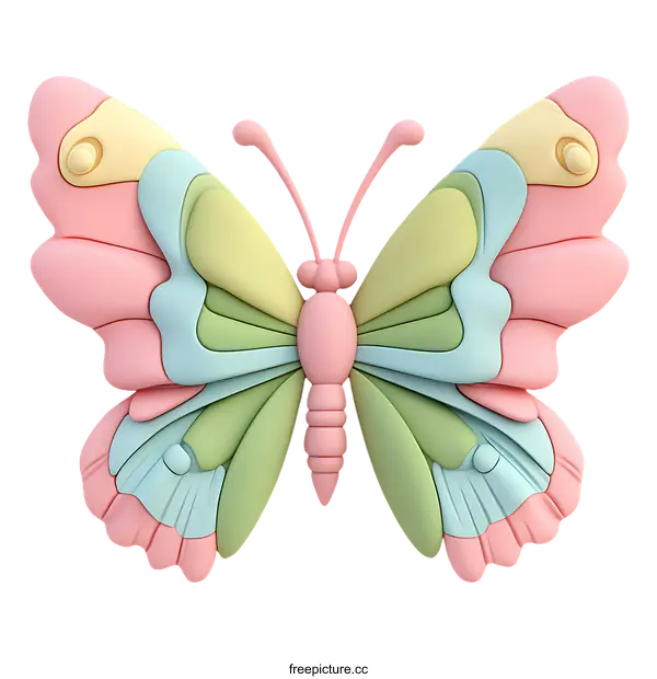 [Transparent Background PNG]Cute Pastel Butterfly Illustration