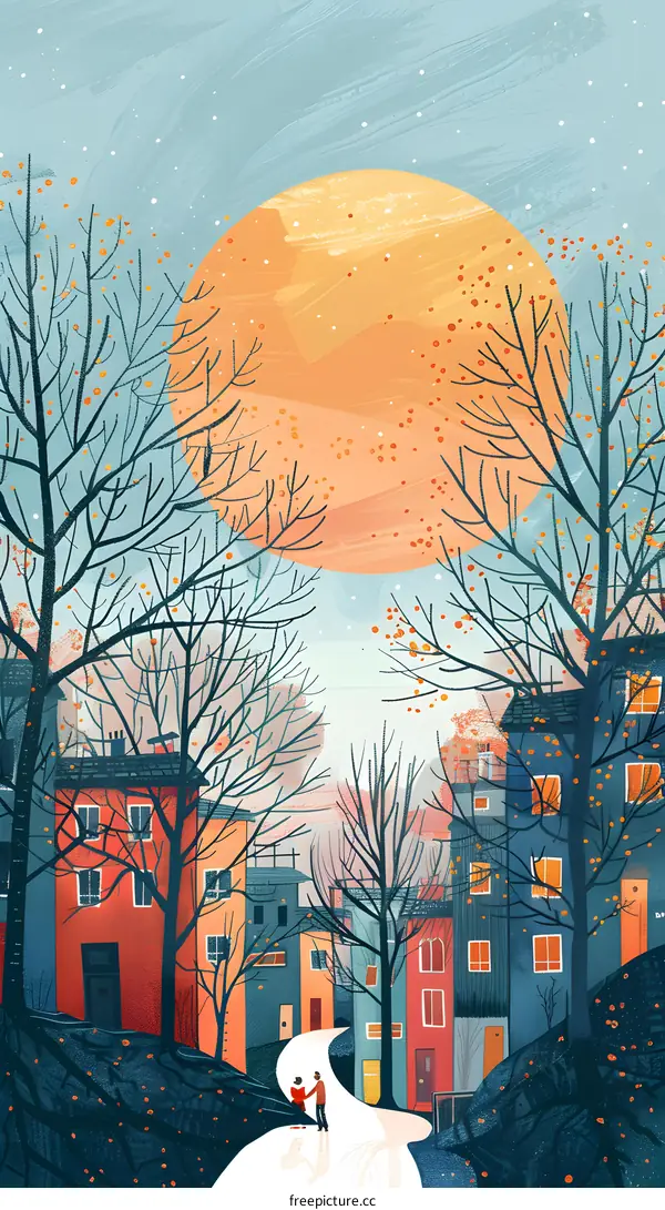 boy and girl walking in the snow