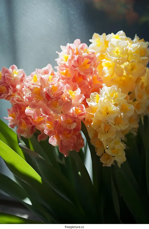 Pink and Yellow Flowers in Bloom